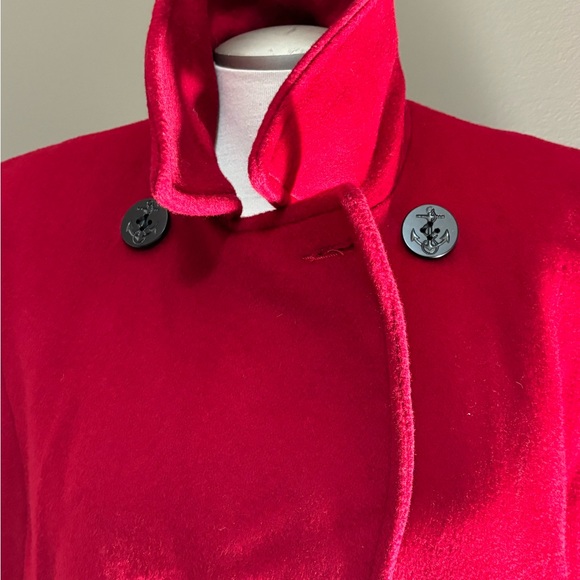 Talbots Red Wool Double Breasted Coat Size 4 - Picture 4 of 8